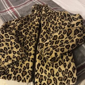 Leopard Print Faux Fur Jacket